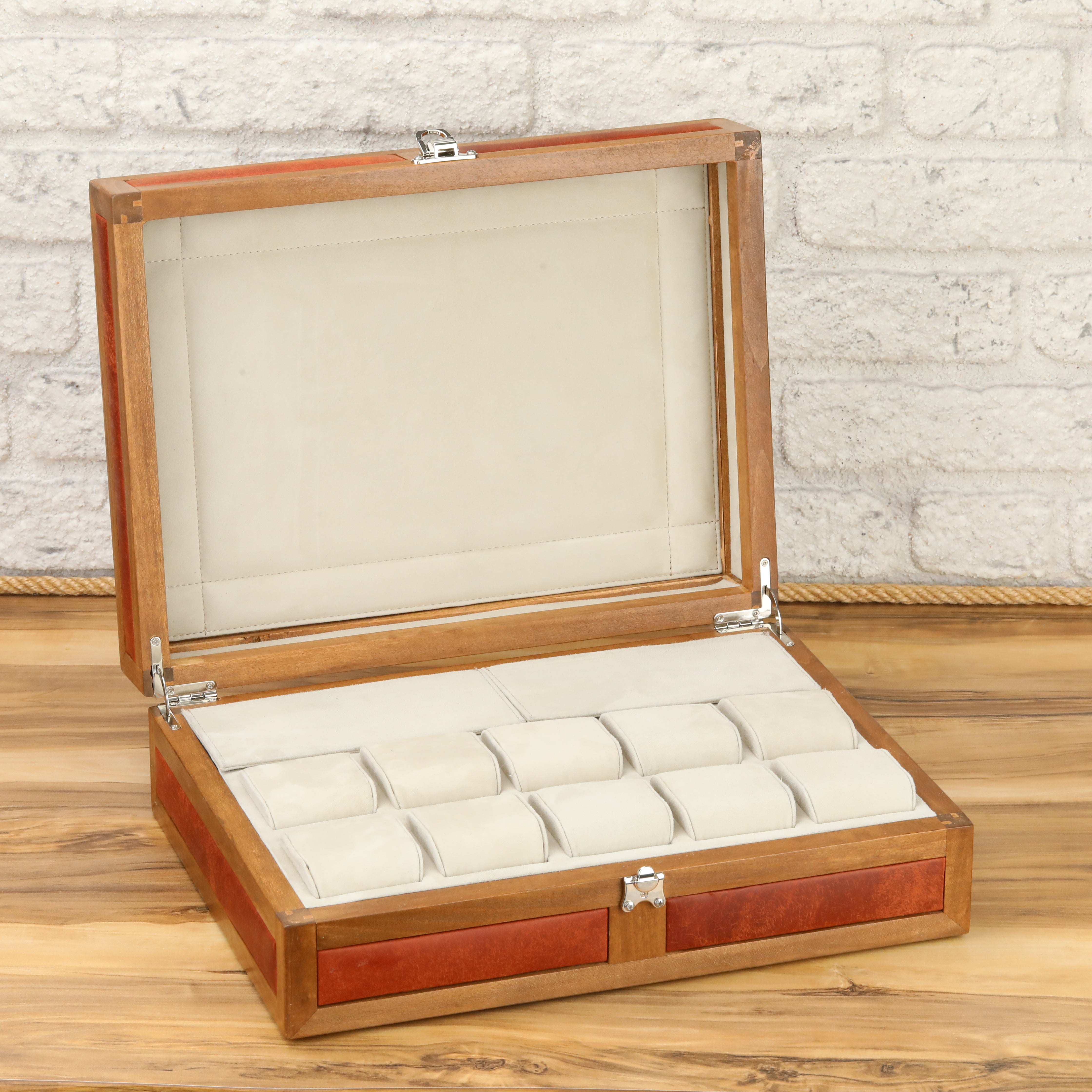 Heritage 10 Ahşap Saat Kutusu / Kahverengi