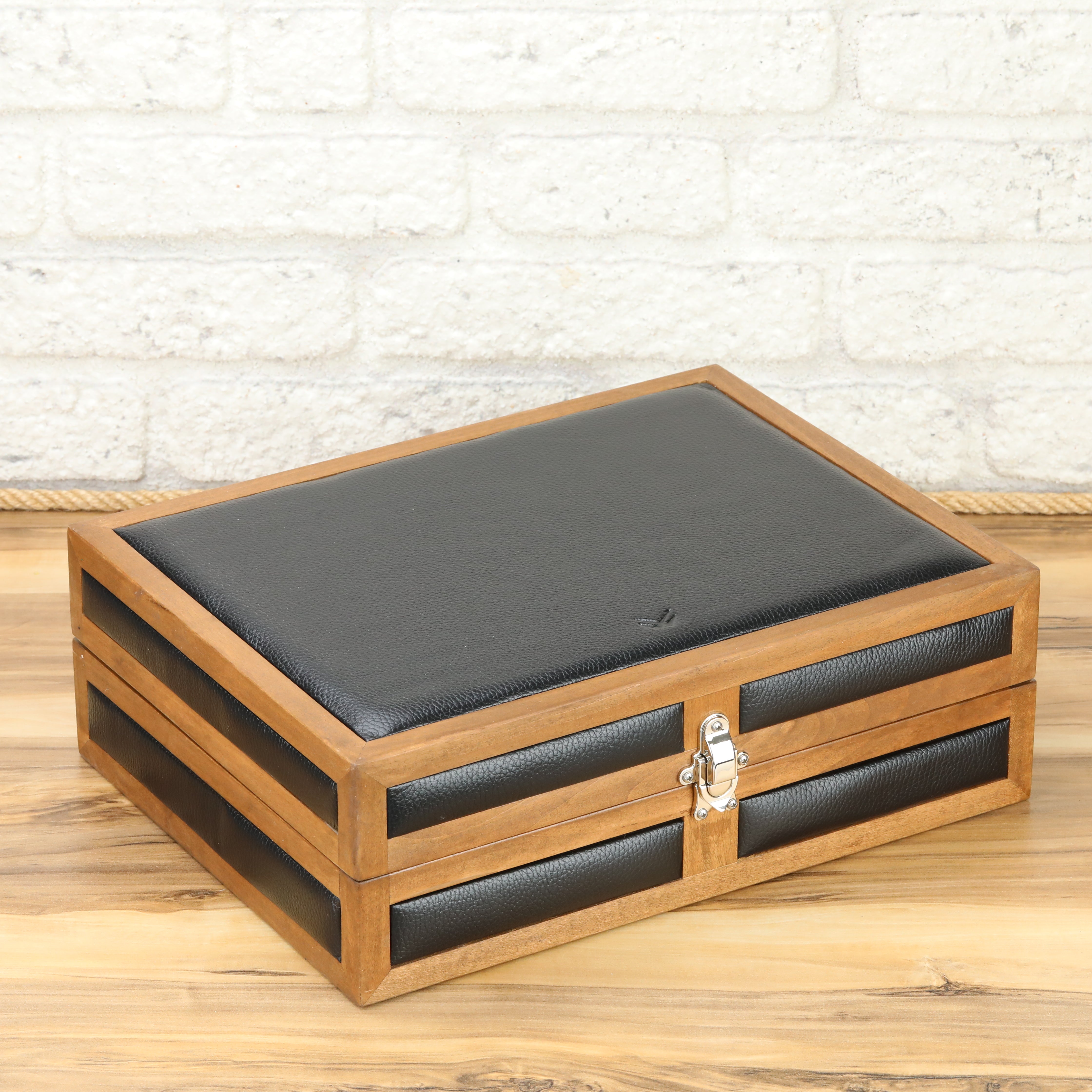 Heritage 15 Ahşap Saat Kutusu / Siyah