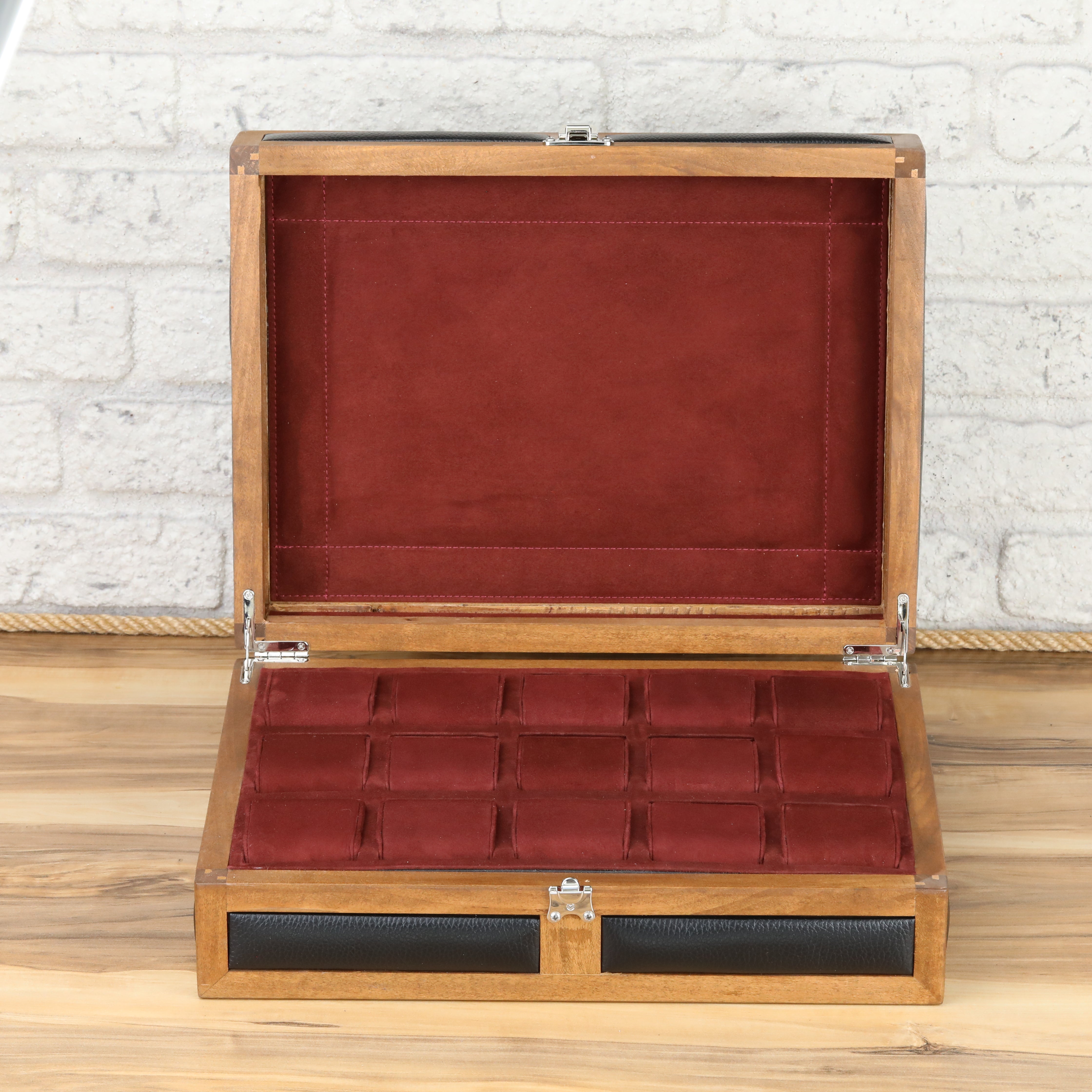 Heritage 10 Ahşap Saat Kutusu / Siyah