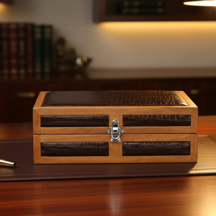 Heritage 10 Ahşap Saat Kutusu / Kahverengi