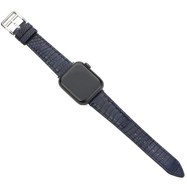 Apple Watch Gerçek Kertenkele Derisi Kordon Lacivert