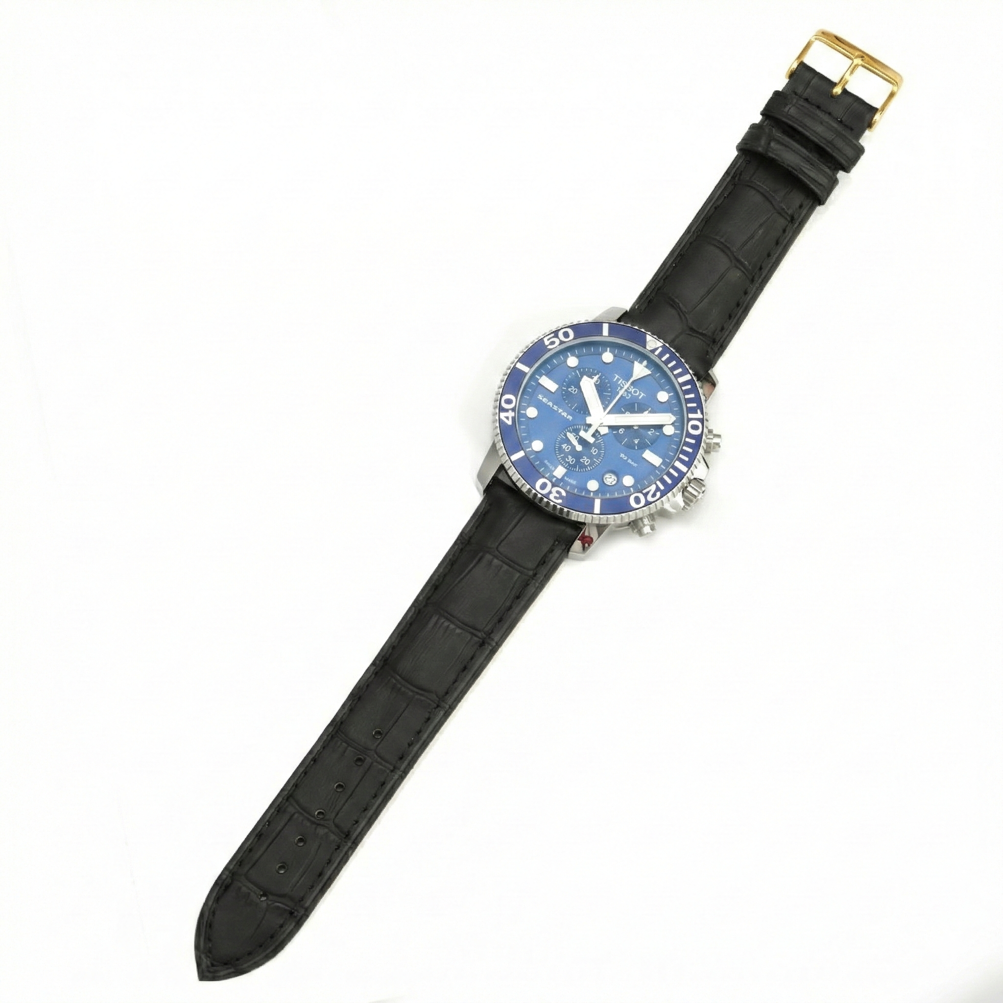 Gold Tokalı Alaturka Siyah Kroko Baskılı Deri Kordon