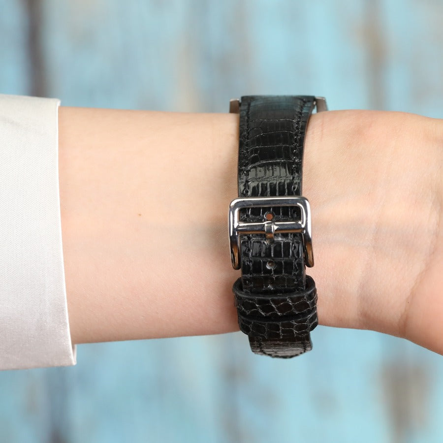 Lizard Kertenkele Derisi Siyah Kordon