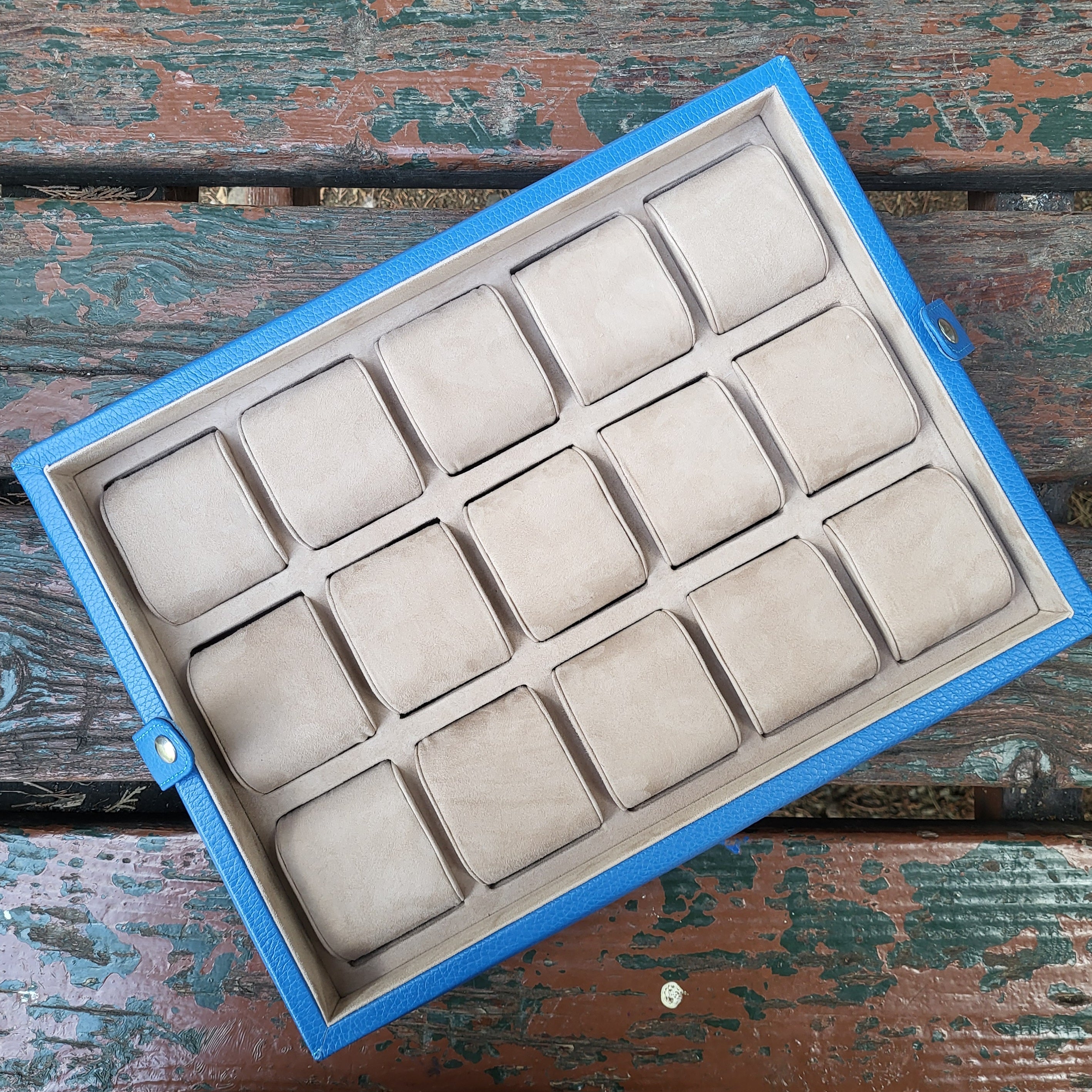 Mavi Deri Saat Kutusu 15'li