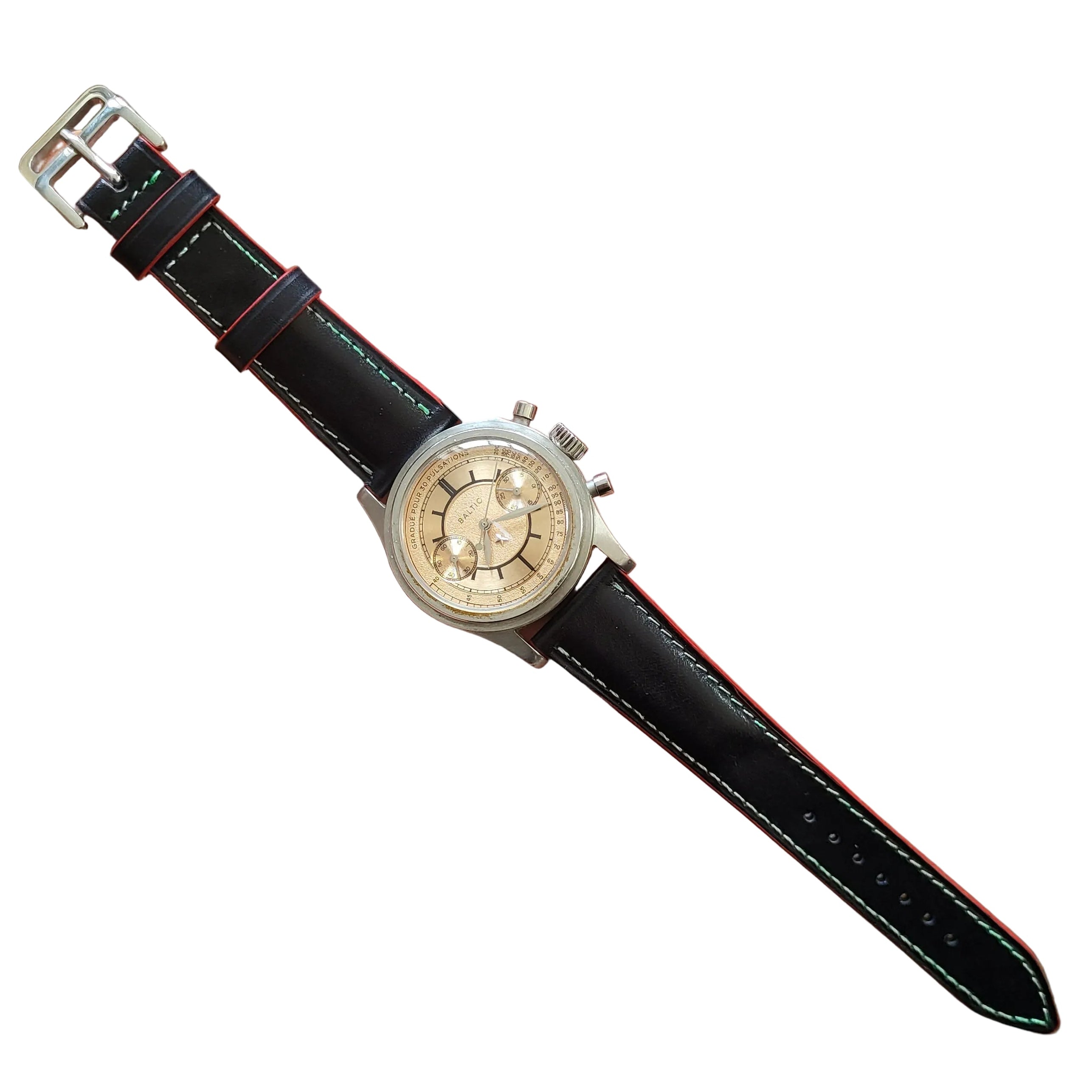 Contrast Series Deri Kordon (Siyah/Kırmızı)