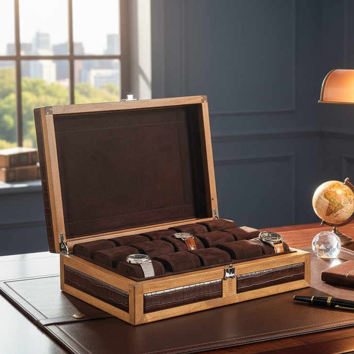 Heritage 15 Ahşap Saat Kutusu / Kahverengi