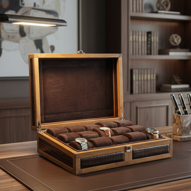 Heritage 15 Ahşap Saat Kutusu / Kahverengi