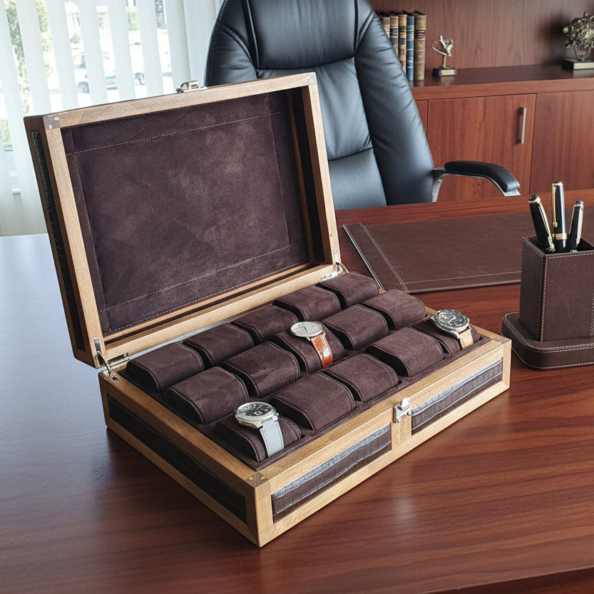 Heritage 15 Ahşap Saat Kutusu / Kahverengi