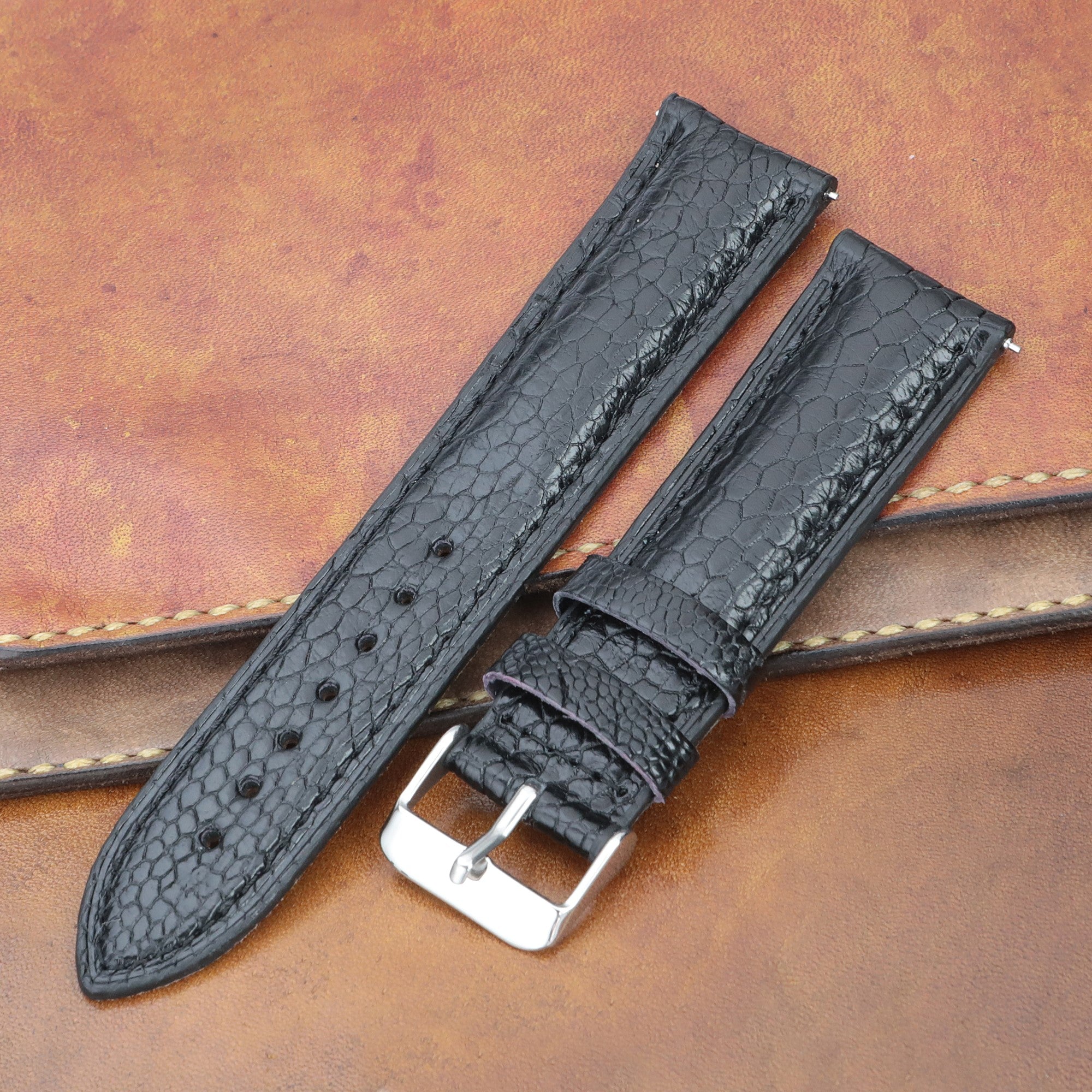 Gerçek dana derisi el yapımı 22mm saat kordonu