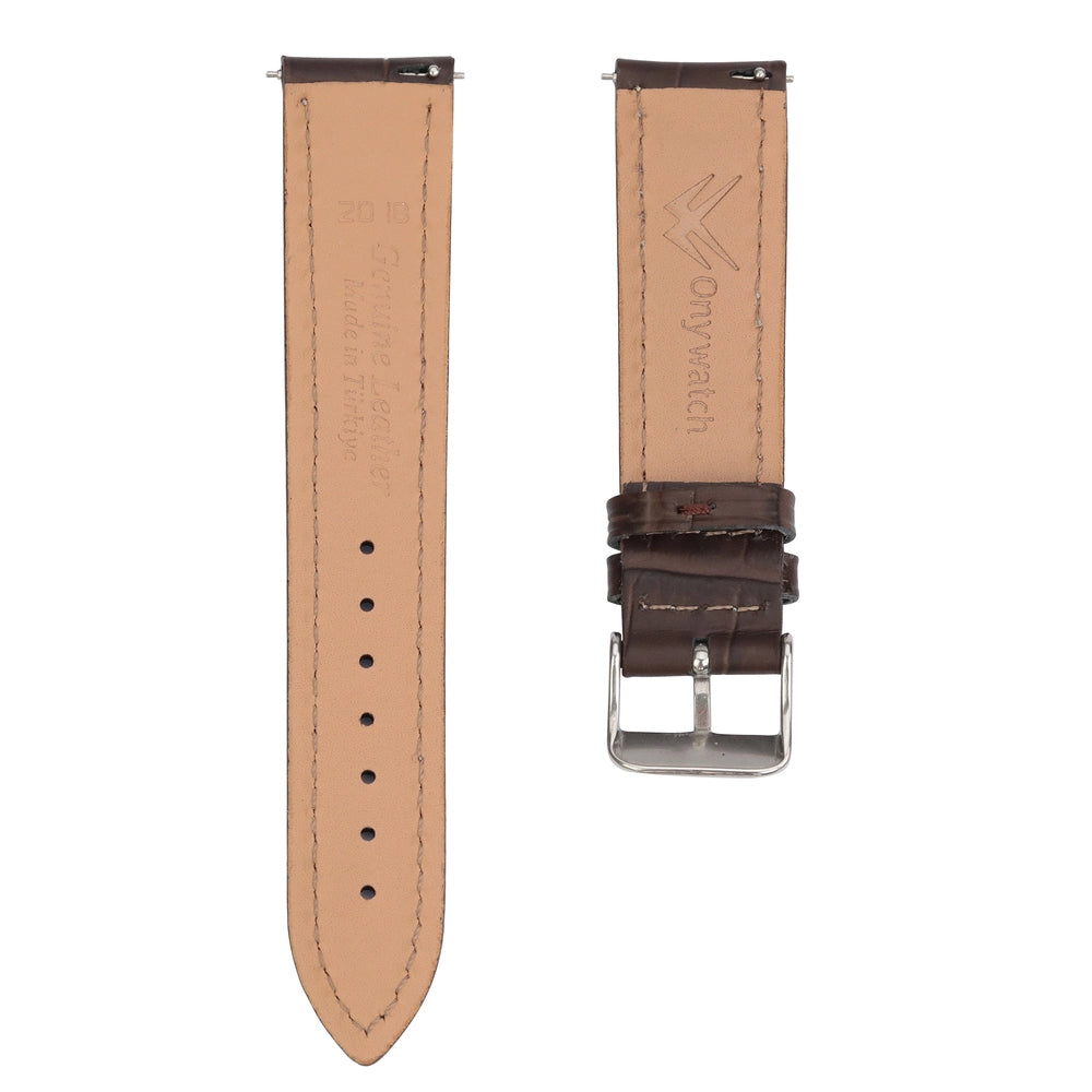 Apple Watch Deri Kordon - B. Dikiş Kahve Kroko - ONYWATCH