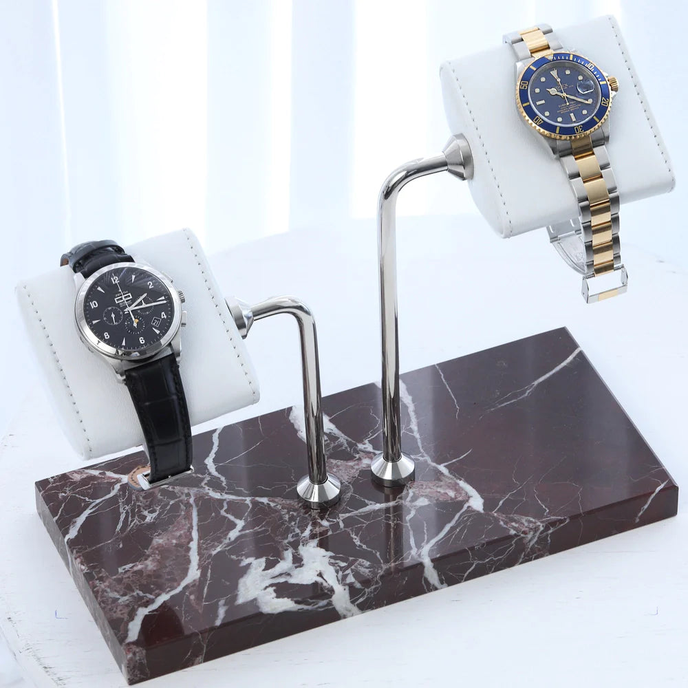 Rosso Çiftli Mermer Saat Standı - ONYWATCH