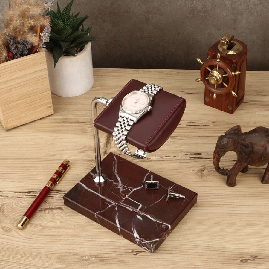 Rosso Mermer Saat Standı - ONYWATCH