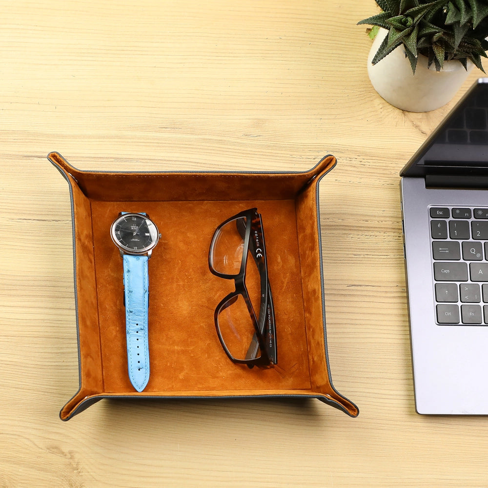 Octavia Lacivert Tarçın Vale Gerçek Deri Tepsi - ONYWATCH