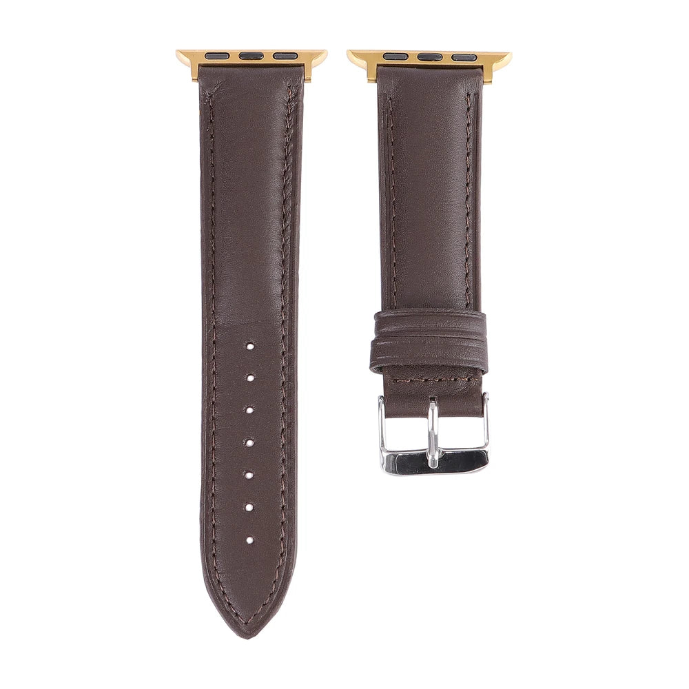 Apple Watch Deri Kordon - Kahve - ONYWATCH