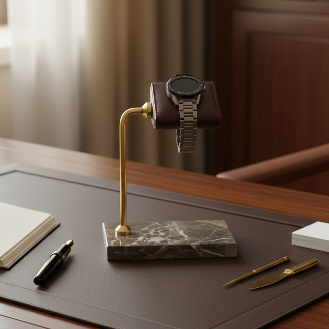 Grey Masaüstü Saat Standı Pirinç