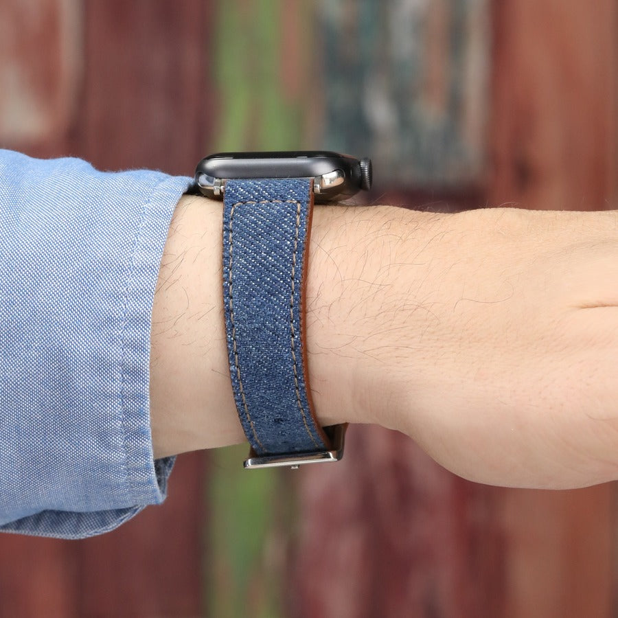 Apple Watch Deri Kordon -  Lacivert Denim