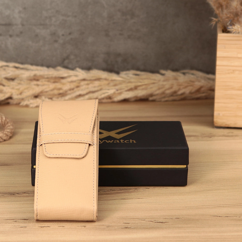 Beige Deri Saat Kesesi - ONYWATCH