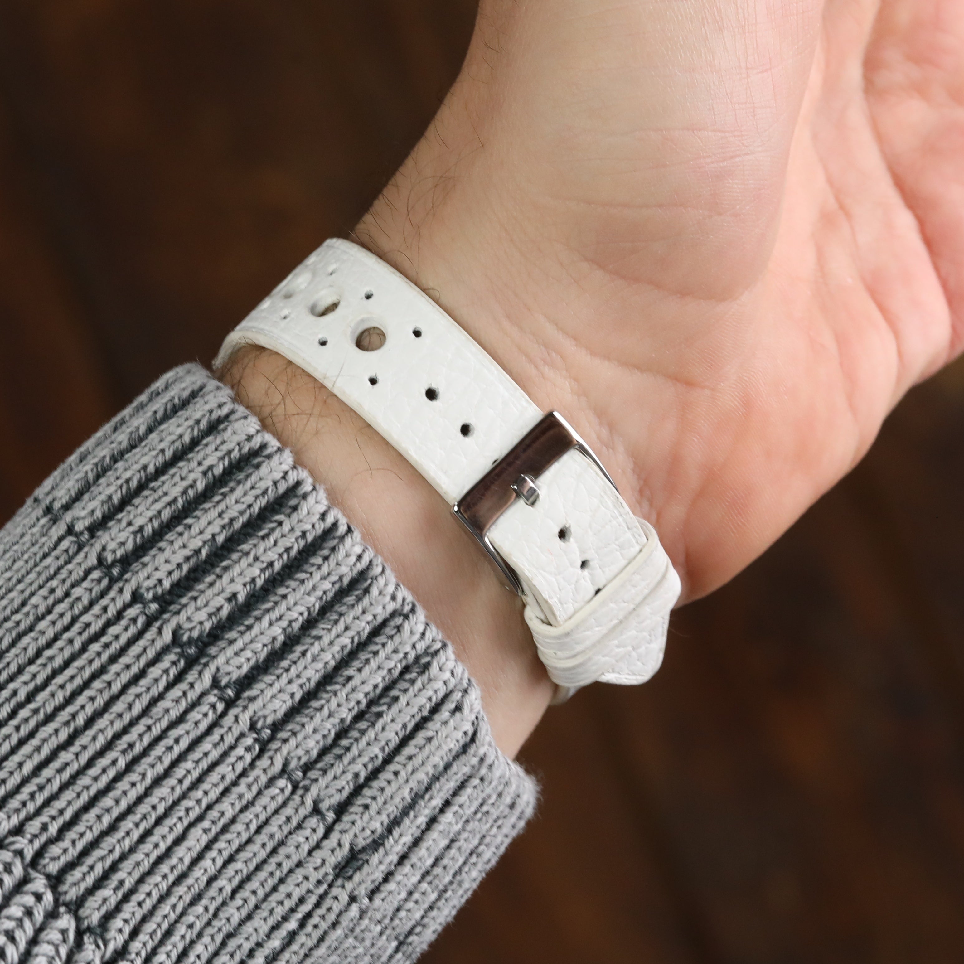 Apple Watch Rally Beyaz Deri Kordon