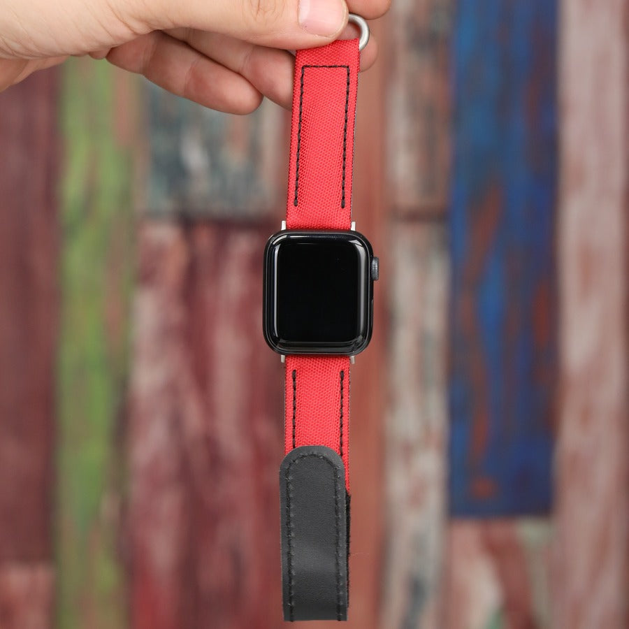 Hibrit Apple Watch Kordon - Kırmızı
