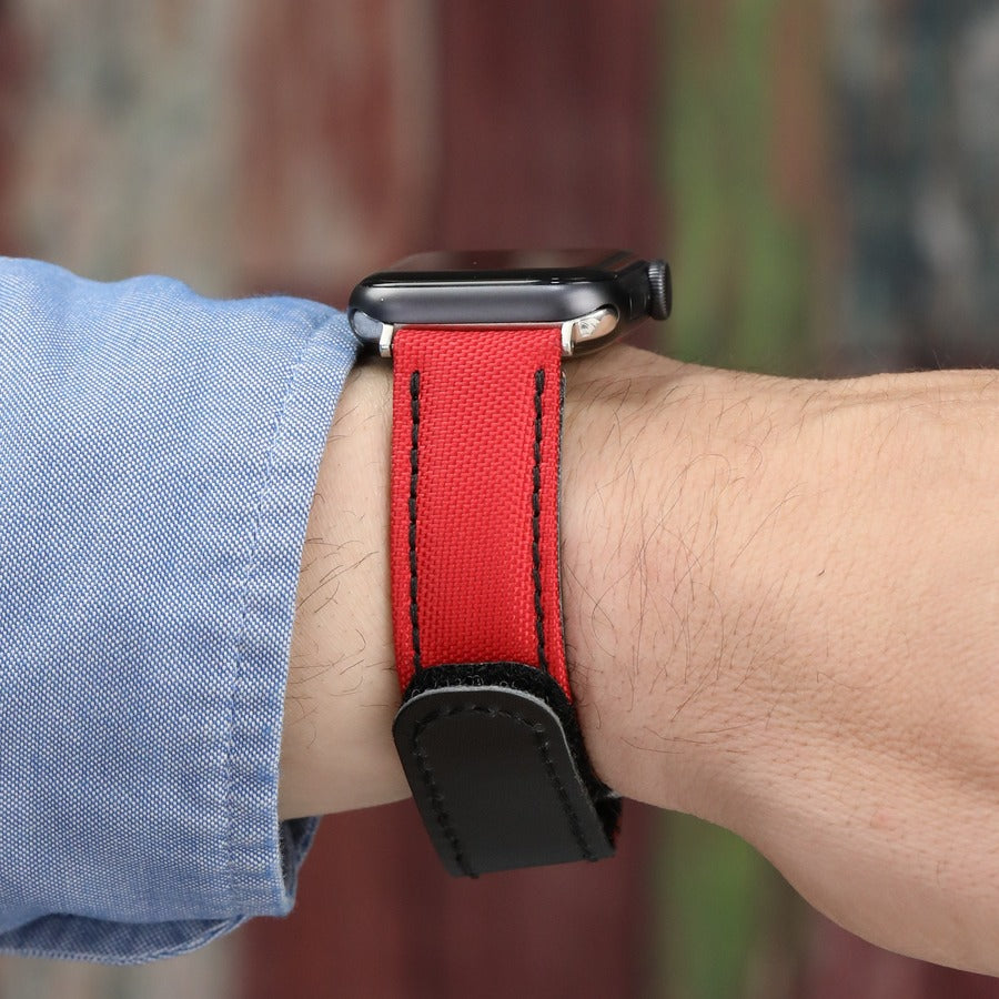Hibrit Apple Watch Kordon - Kırmızı