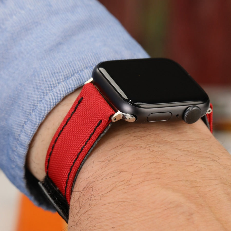 Hibrit Apple Watch Kordon - Kırmızı
