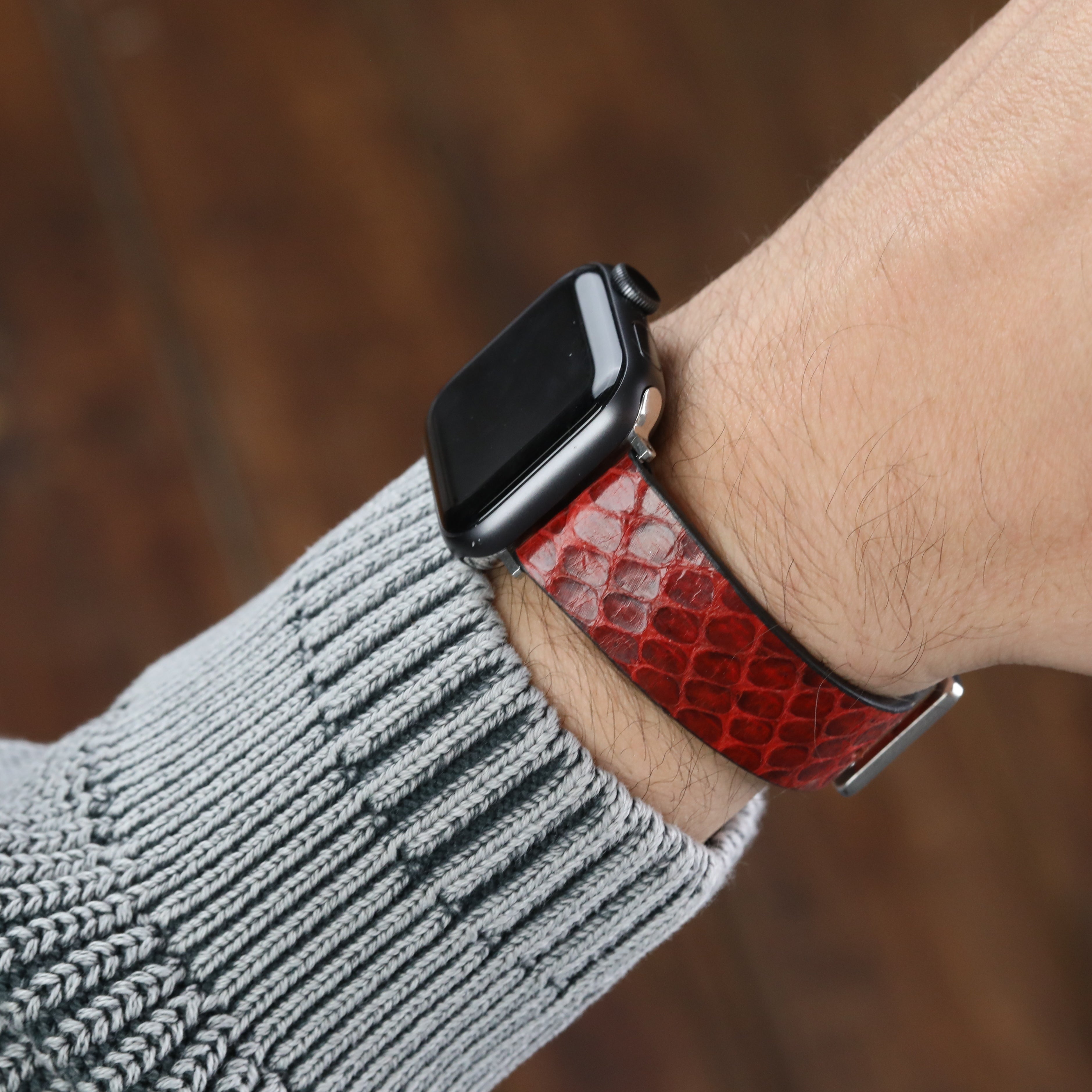 Apple Kordon - Gerçek Yılan Derisi Bordo