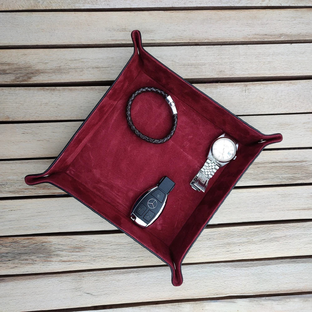 Octavia Siyah Bordo Vale Gerçek Deri Tepsi - ONYWATCH