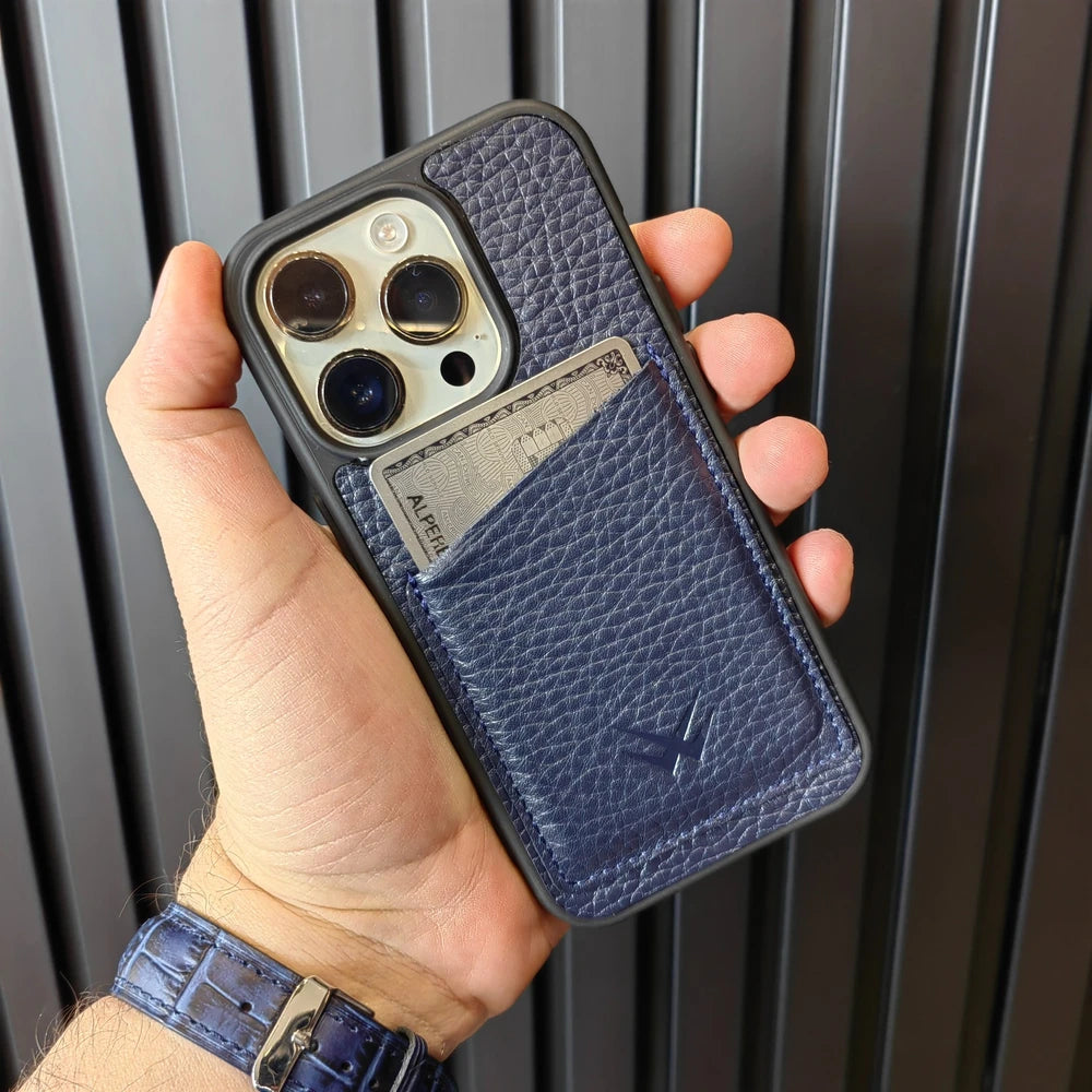 Hurley Lacivert Kartlıklı iPhone Deri Kılıf - ONYWATCH