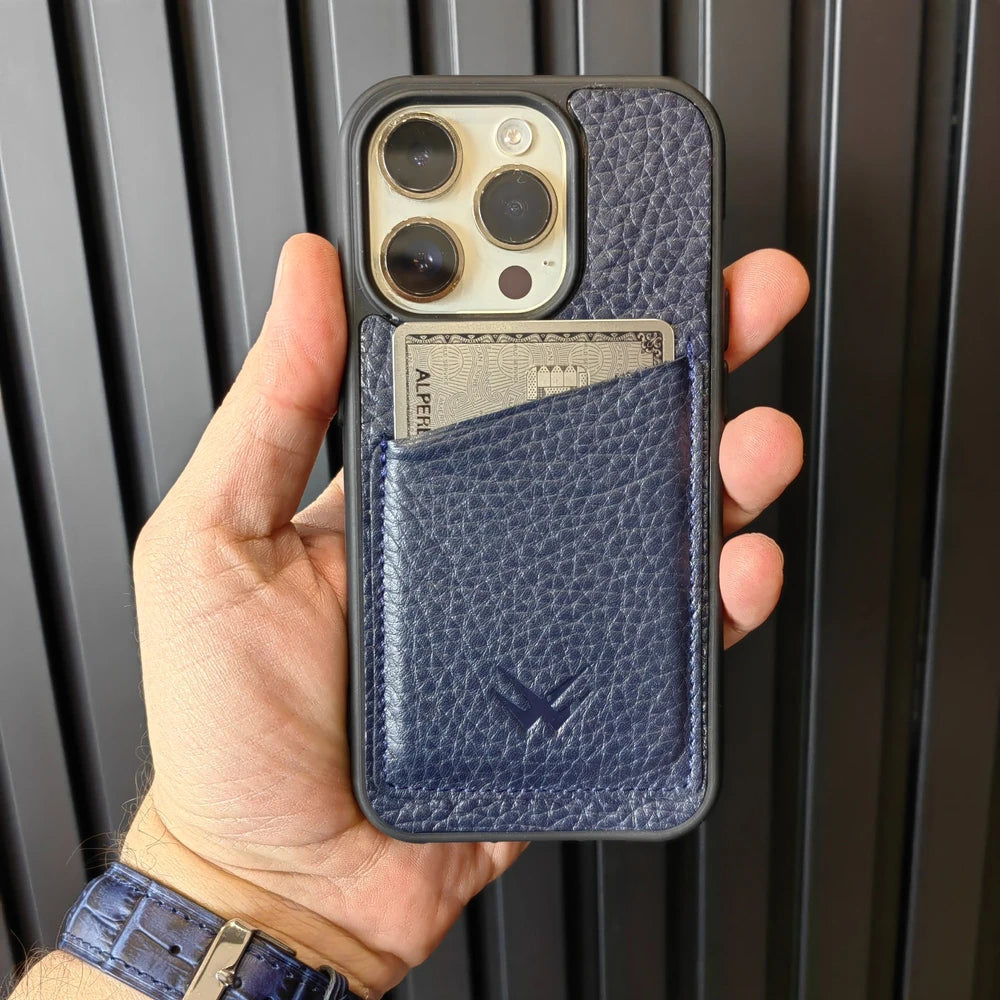 Hurley Lacivert Kartlıklı iPhone Deri Kılıf - ONYWATCH