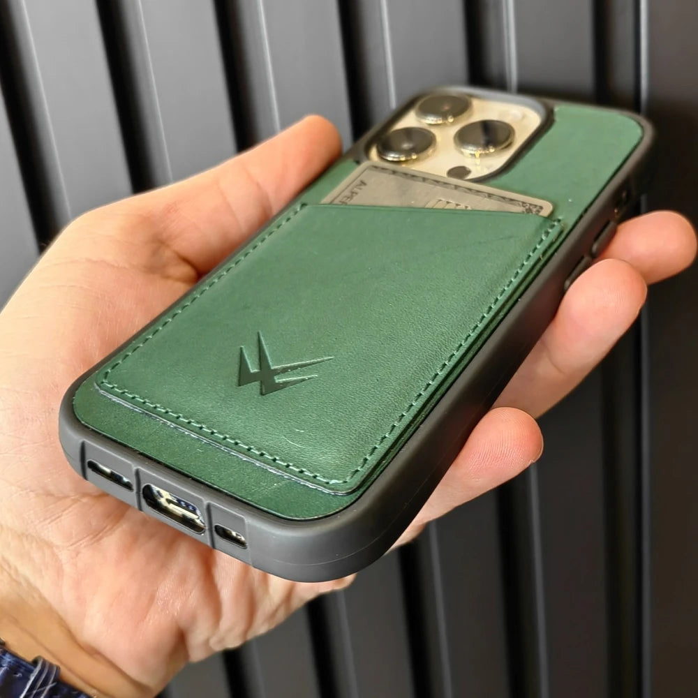 Hurley Yeşil Kartlıklı iPhone Deri Kılıf - ONYWATCH