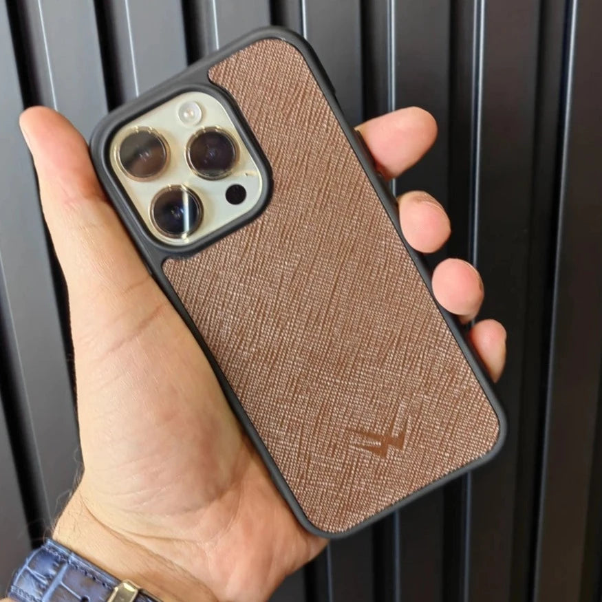 Saffiano Kahverengi iPhone Deri Kılıf - ONYWATCH