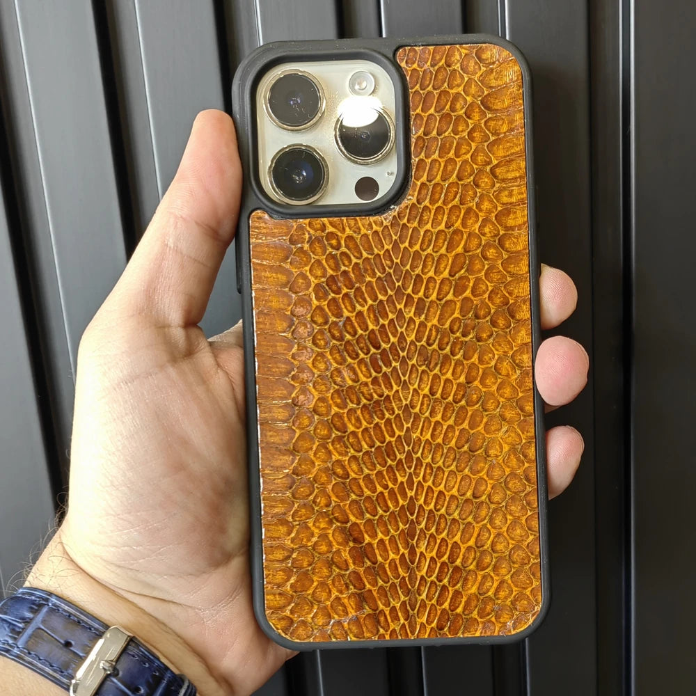 Kobra Taba Gerçek Yılan Derisi İPhone Deri Kılıf - ONYWATCH