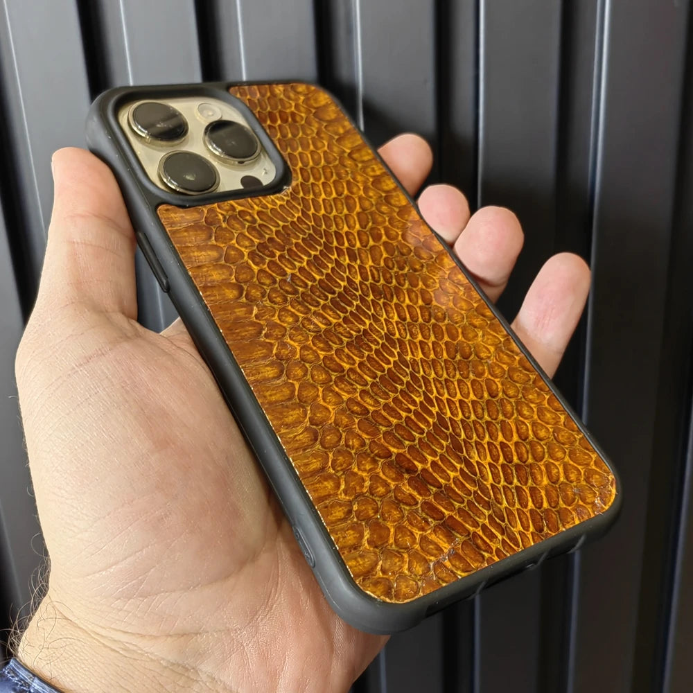 Kobra Taba Gerçek Yılan Derisi İPhone Deri Kılıf - ONYWATCH