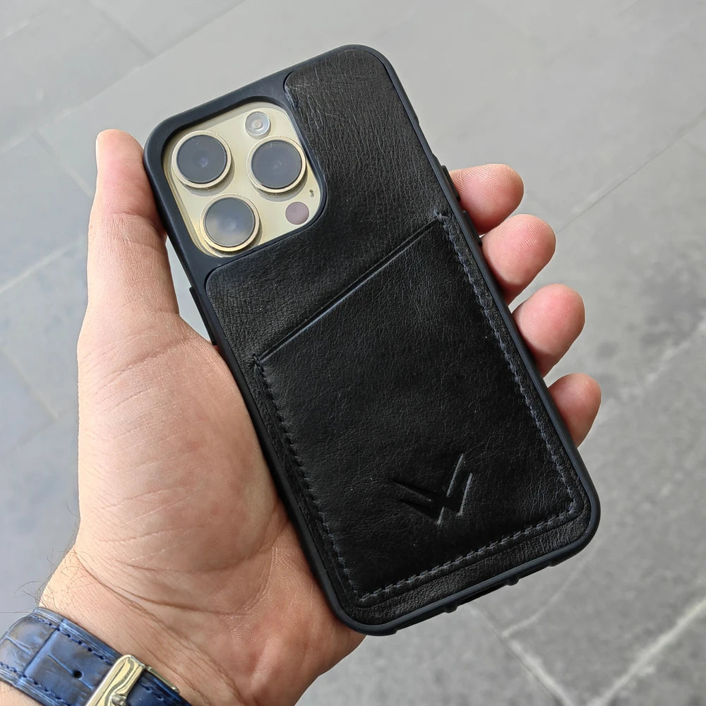 Hurley Siyah Kartlıklı İphone Deri Kılıf - ONYWATCH