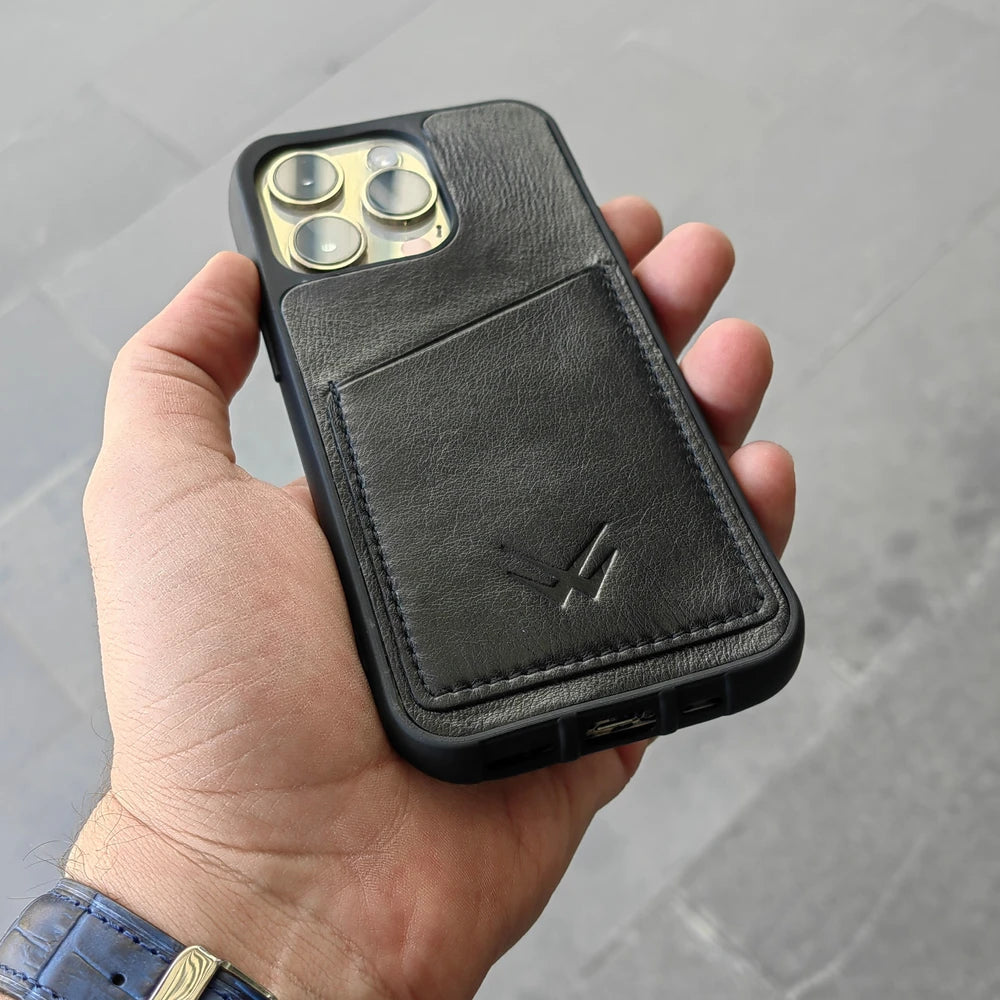 Hurley Siyah Kartlıklı İphone Deri Kılıf - ONYWATCH