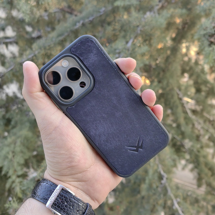Pueblo Lacivert iPhone Deri Kılıf
