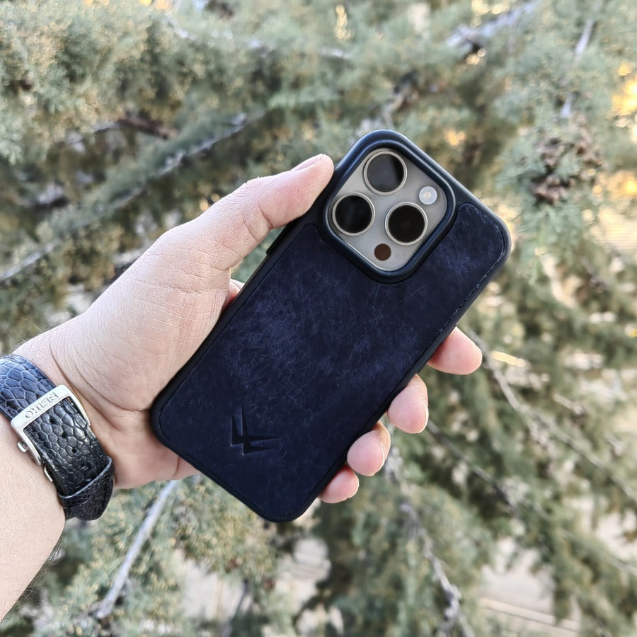 Pueblo Lacivert iPhone Deri Kılıf