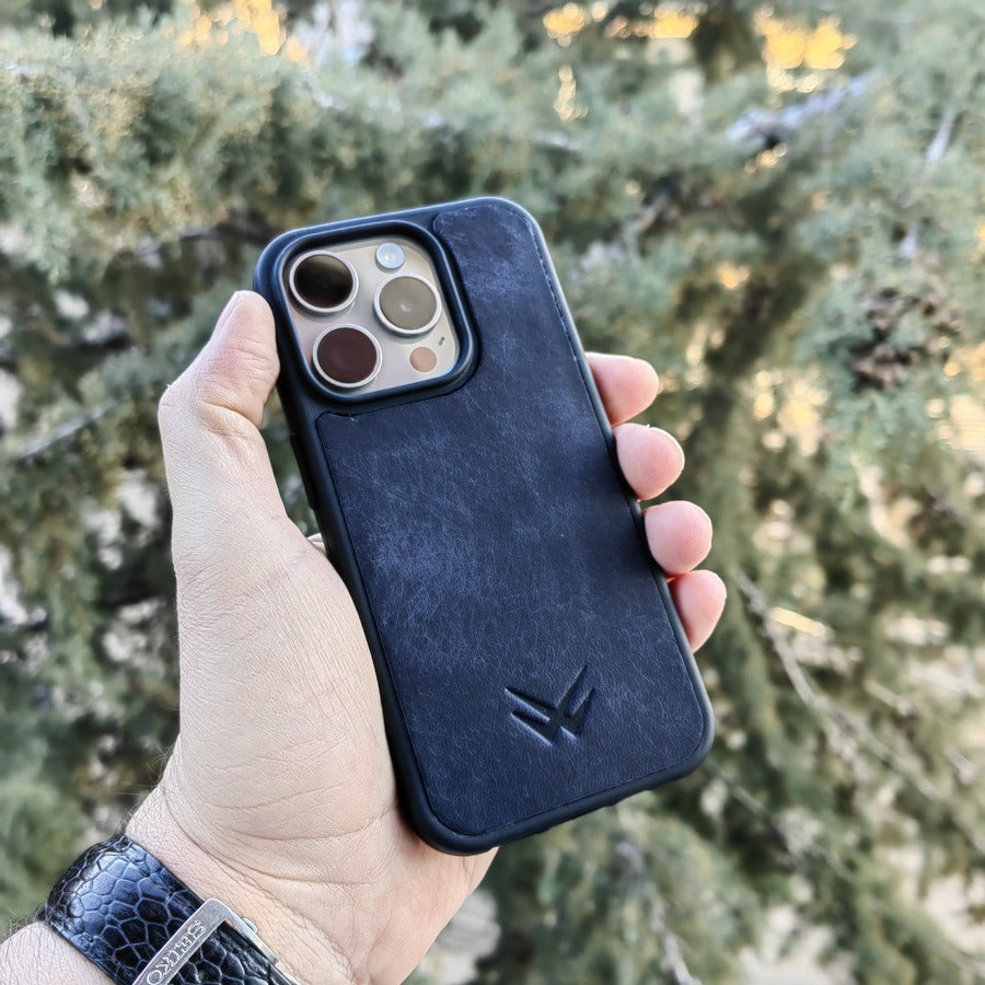 Pueblo Lacivert iPhone Deri Kılıf