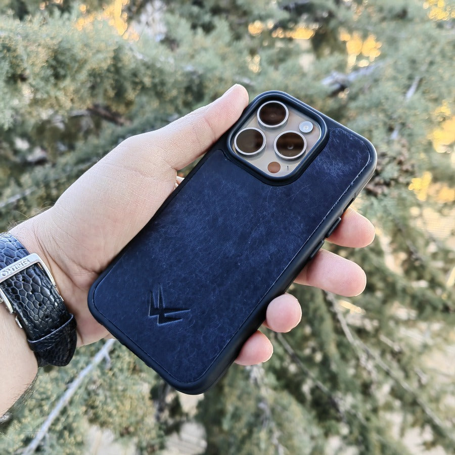 Pueblo Lacivert iPhone Deri Kılıf