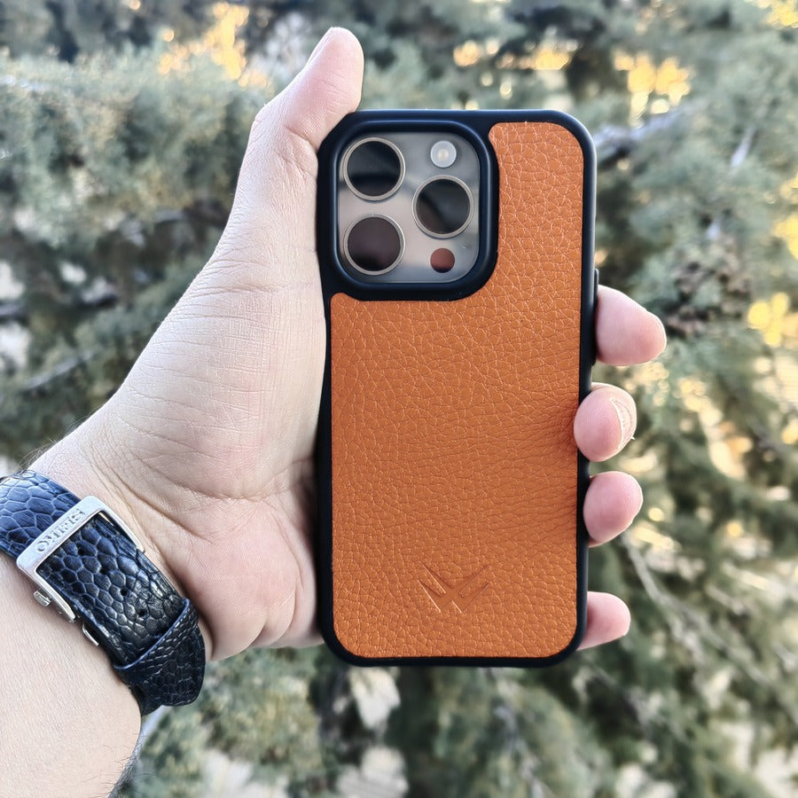 Togo Oranj iPhone Deri Kılıf - ONYWATCH