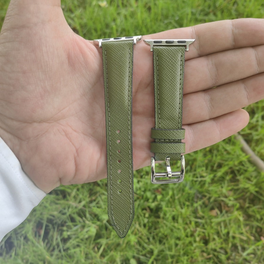 Apple Watch Deri Kordon - Saffiano Haki