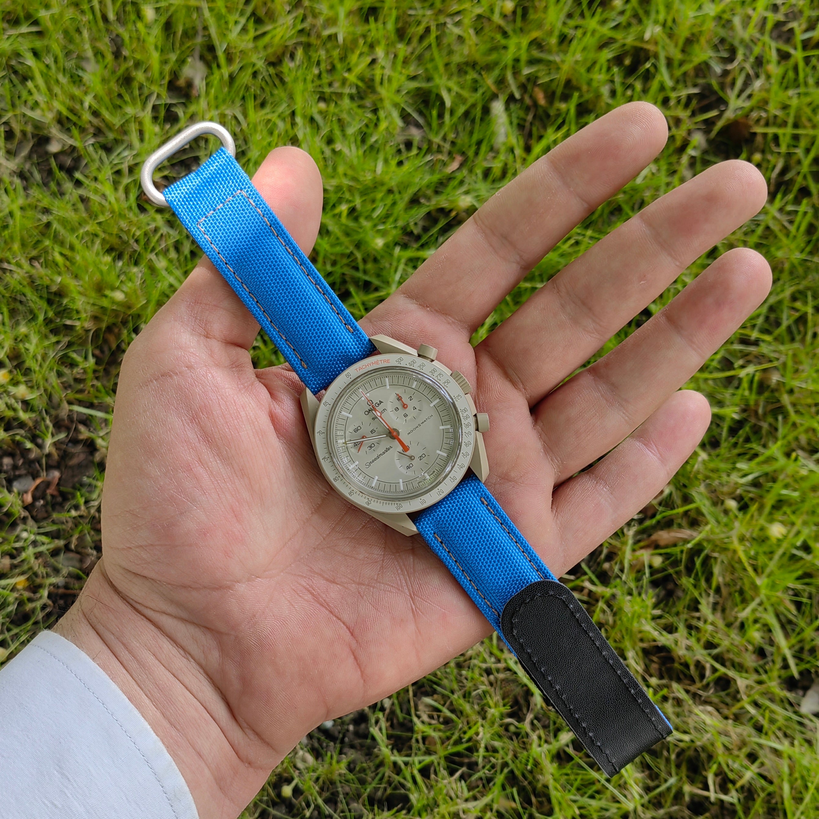 Moonswatch Kordon - Velkro İmpertex Mavi