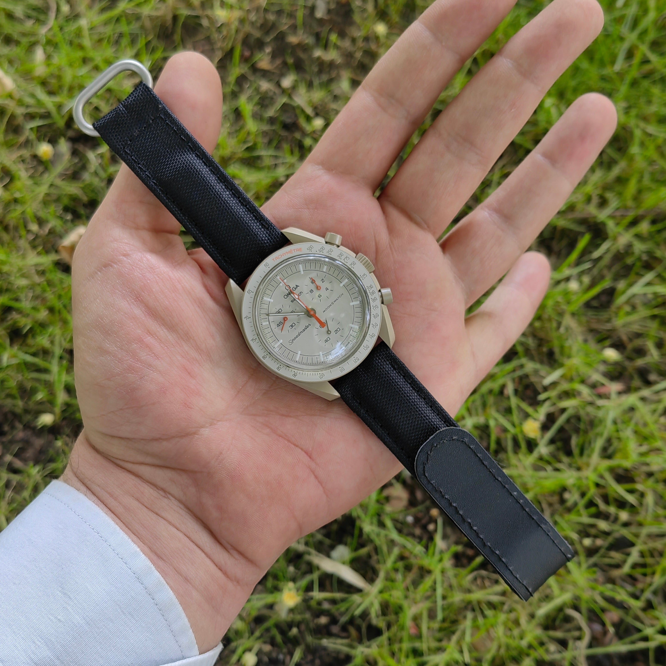 Moonswatch Kordon - Velkro İmpertex Siyah