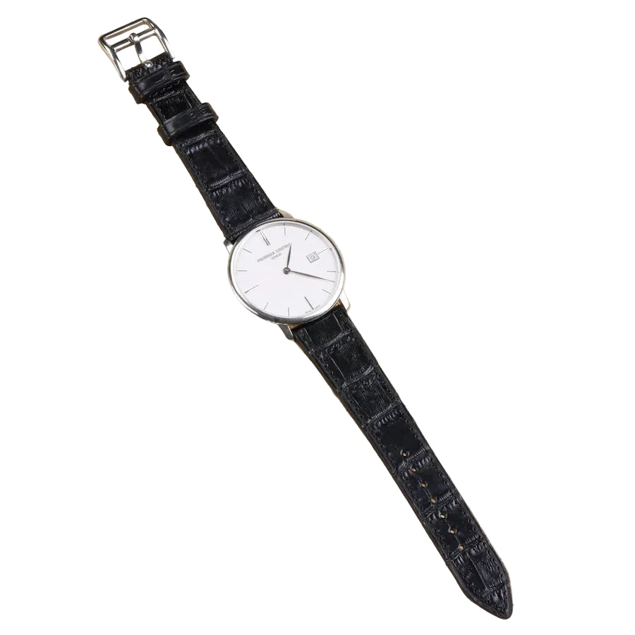 Siyah Kroko Baskılı Deri Kordon