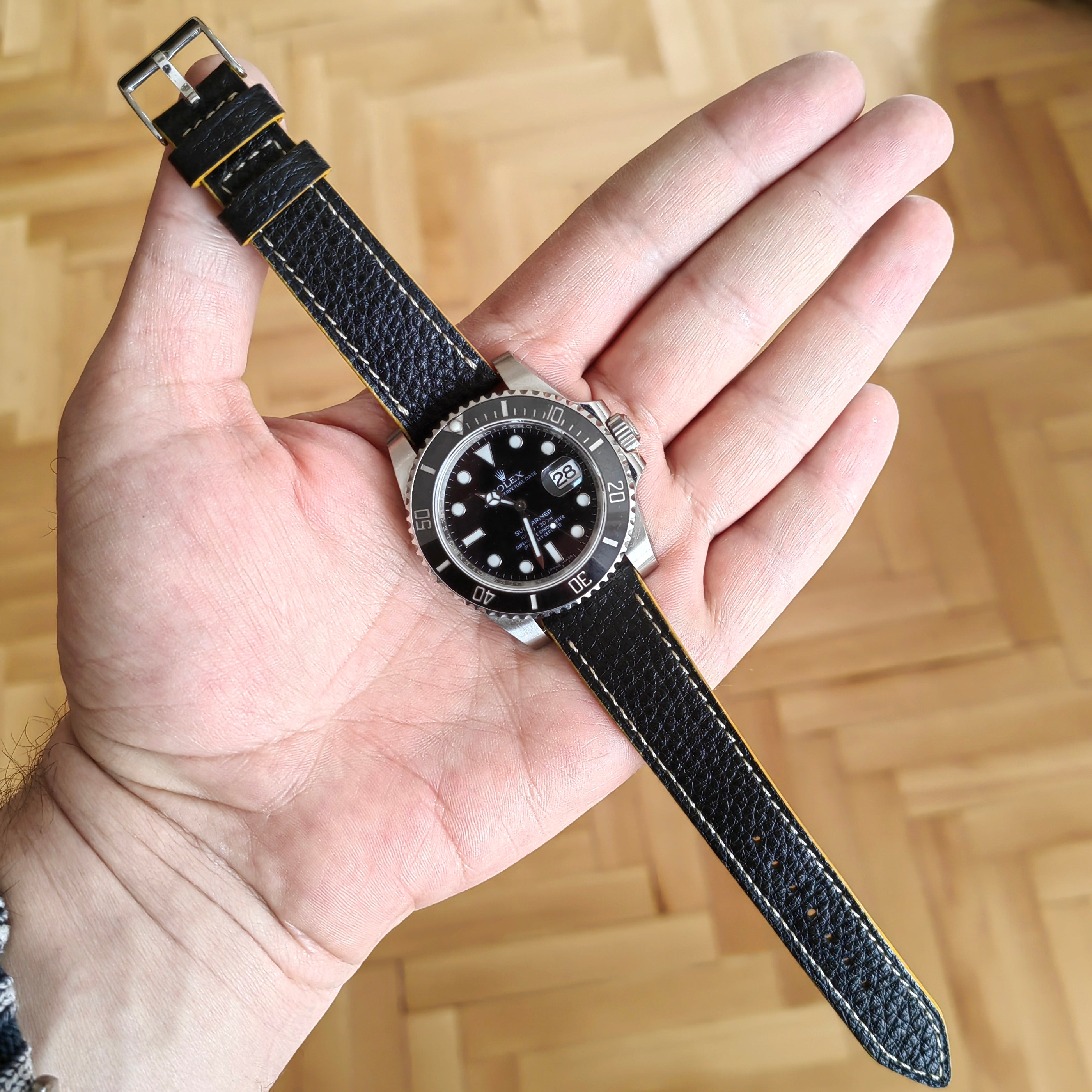 Contrast Series Siyah / Tarçın Deri Kordon