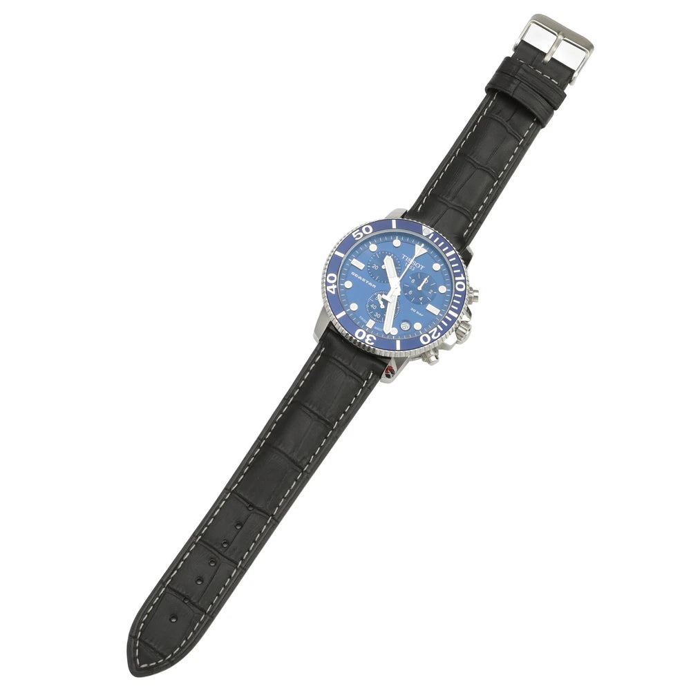 Alaturka Siyah Kroko Baskılı Beyaz Dikişli Deri Kordon