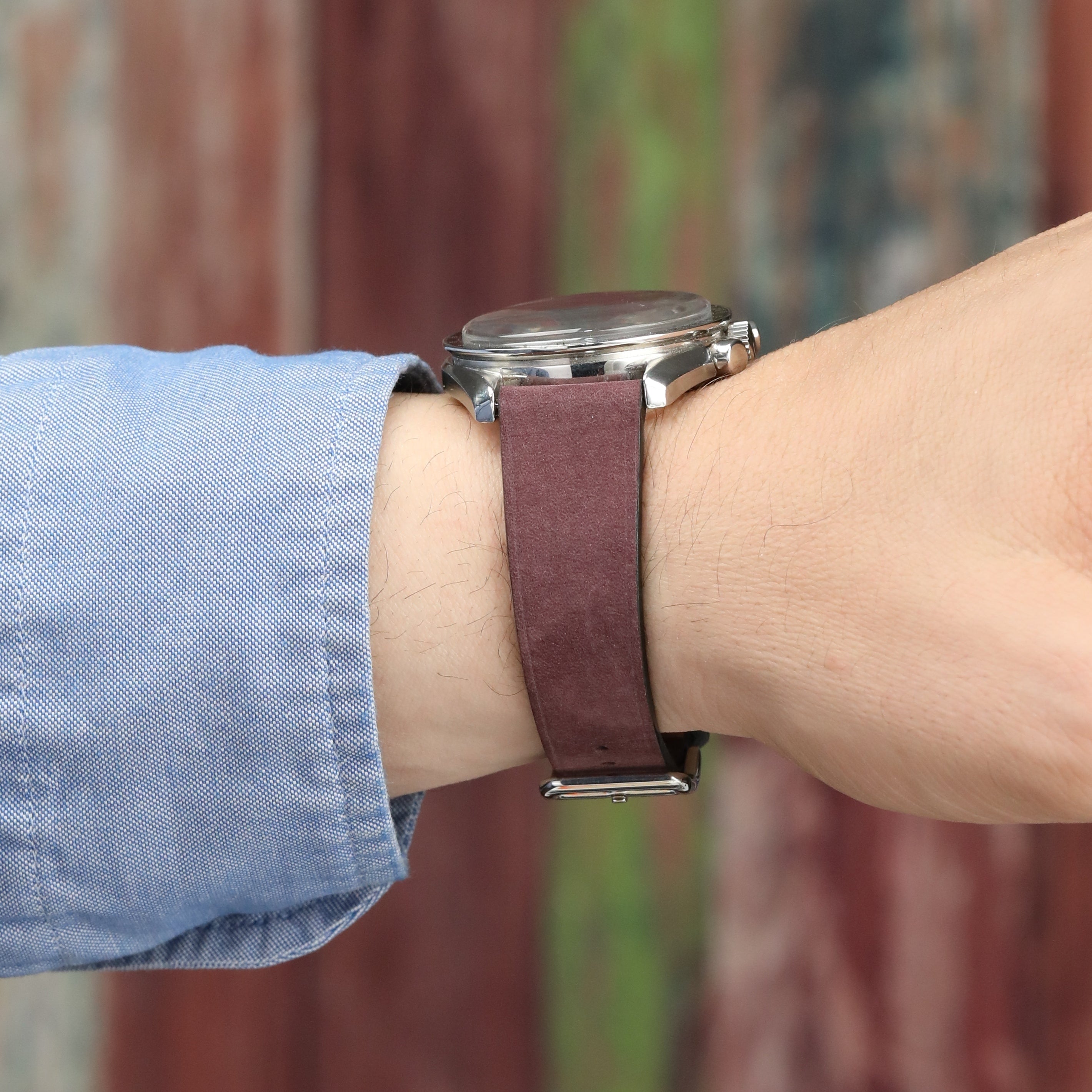 El yapımı bordo renkli akıllı pimli dikişsiz deri kordon