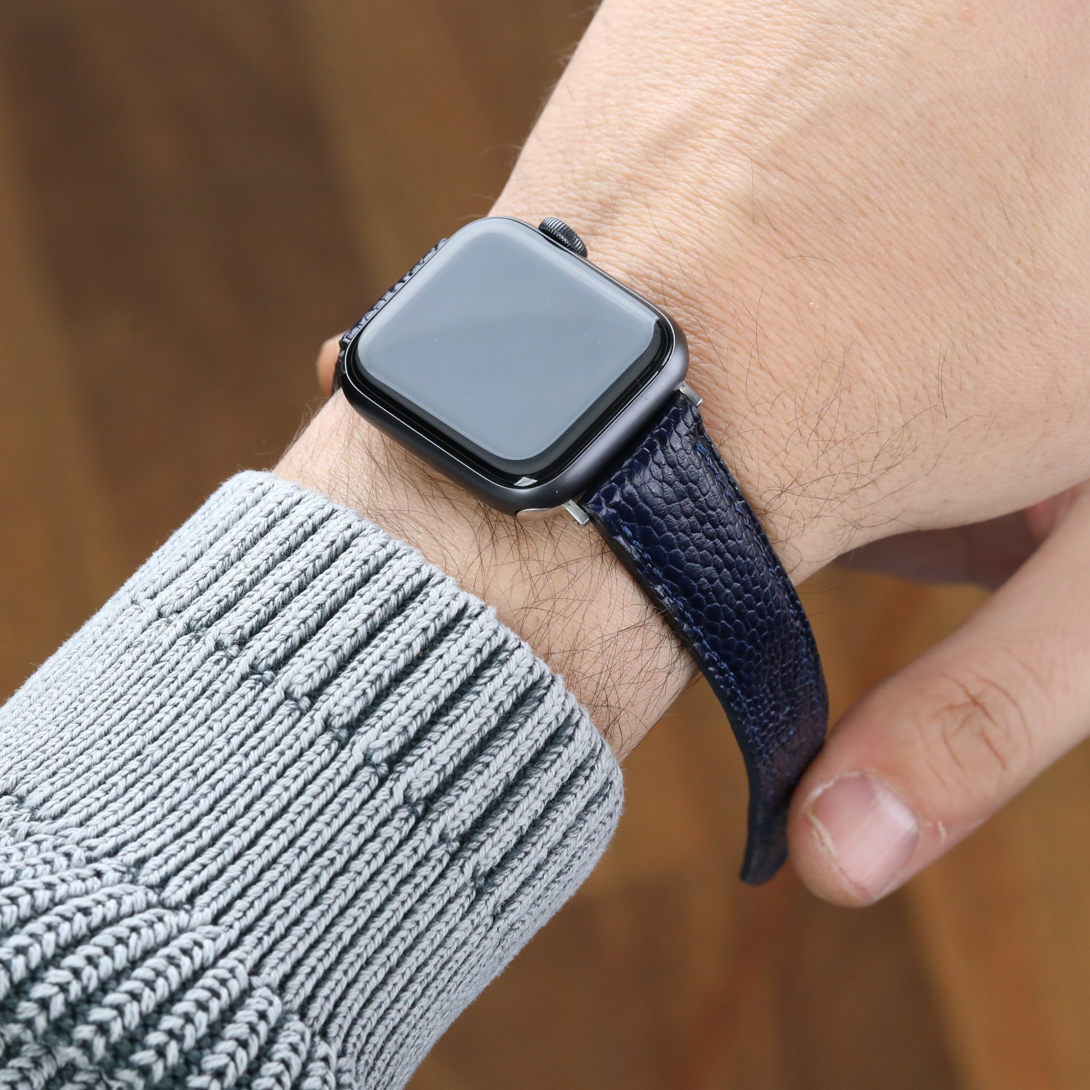 Gerçek devekuşu derisi apple watch uyumlu deri kordon