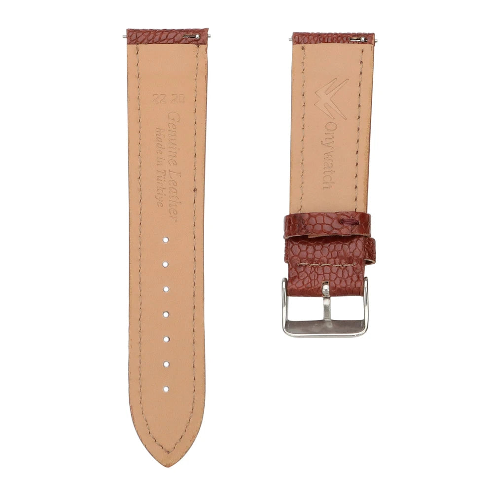 Devekuşu Derisi Apple Watch Deri Kordon - Taba - ONYWATCH