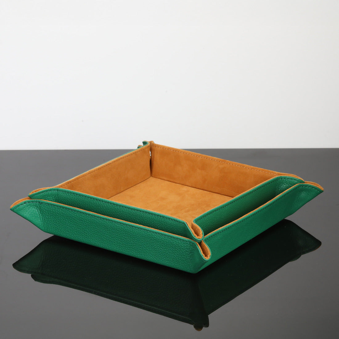 Octavia Yeşil Kahverengi Vale Gerçek Deri Tepsi